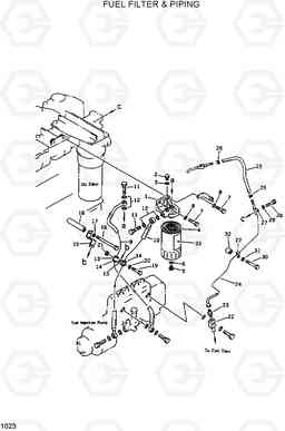 1023 FUEL FILTER & PIPING R420/R450LC, Hyundai