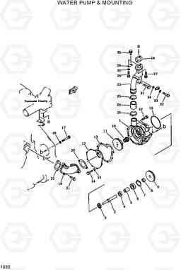 1030 WATER PUMP MOUNTING R420/R450LC, Hyundai