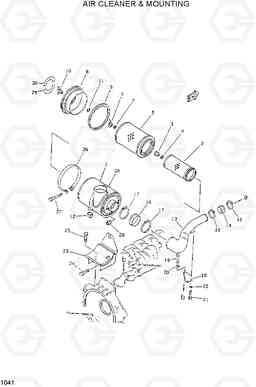 1041 AIR CLEANER & MOUNTING R420/R450LC, Hyundai