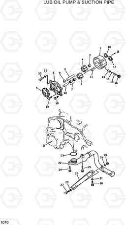 1070 LUB OIL PUMP & SUCTION PIPE R420/R450LC, Hyundai