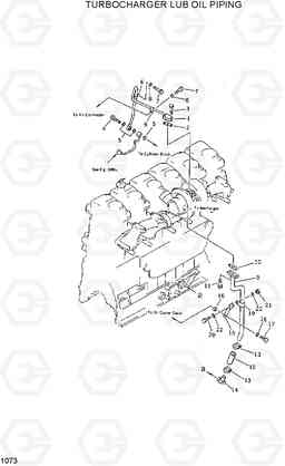 1073 TURBOCHARGER LUB OIL PIPING R420/R450LC, Hyundai