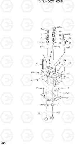 1082 CYLINDER HEAD R420/R450LC, Hyundai