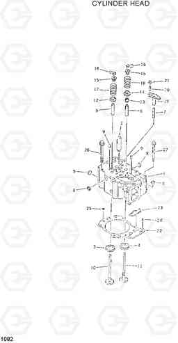 1082 CYLINDER HEAD R420/R450LC, Hyundai