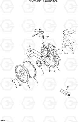 1088 FLYWHEEL & HOUSING R420/R450LC, Hyundai