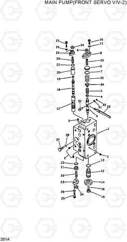 201A MAIN PUMP(FRONT SERVO V/V-2) R420/R450LC, Hyundai