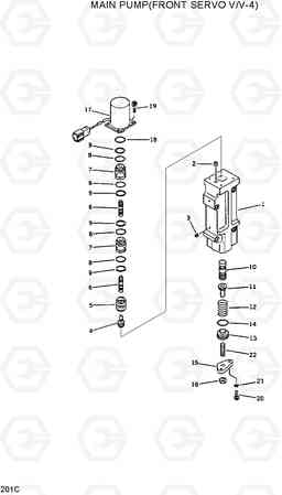 201C MAIN PUMP(FRONT SERVO V/V-4) R420/R450LC, Hyundai