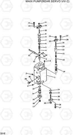 201E MAIN PUMP(REAR SERVO V/V-2) R420/R450LC, Hyundai