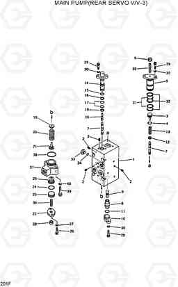 201F MAIN PUMP(REAR SERVO V/V-3) R420/R450LC, Hyundai