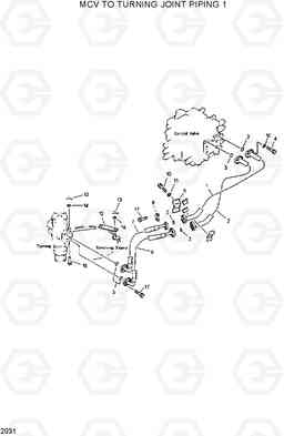 2031 MCV TO TURNING JOINT PIPING 1 R420/R450LC, Hyundai