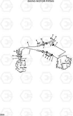 2033 SWING MOTOR PIPING R420/R450LC, Hyundai