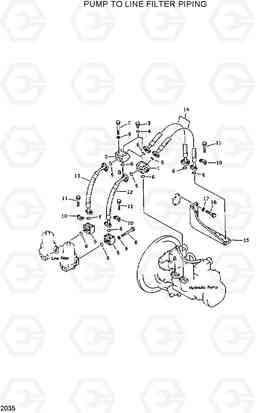 2035 PUMP TO LINE FILTER PIPING R420/R450LC, Hyundai