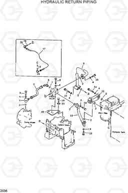 2036 HYDRAULIC RETURN PIPING R420/R450LC, Hyundai