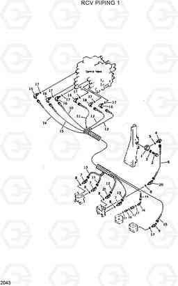 2043 RCV PIPING 1 R420/R450LC, Hyundai