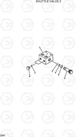 2047 SHUTTLE VALVE 2 R420/R450LC, Hyundai