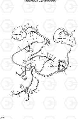 2048 SOLENOID VALVE PIPING 1 R420/R450LC, Hyundai