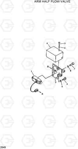 2049 ARM HALF FLOW V/V R420/R450LC, Hyundai