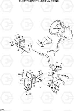 204E PUMP TO SAFETY LOCK V/V PIPING R420/R450LC, Hyundai