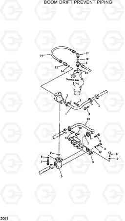 2061 BOOM DRIFT PREVENT PIPING R420/R450LC, Hyundai