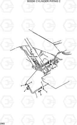2063 BOOM CYLINDER PIPING 2 R420/R450LC, Hyundai