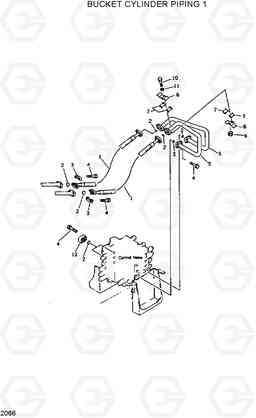 2066 BUCKET CYLINDER PIPING 1 R420/R450LC, Hyundai