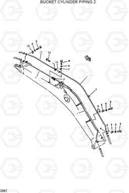 2067 BUCKET CYLINDER PIPING 2 R420/R450LC, Hyundai