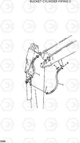 2068 BUCKET CYLINDER PIPING 3 R420/R450LC, Hyundai