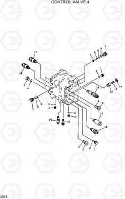 2074 CONTROL VALVE 4 R420/R450LC, Hyundai