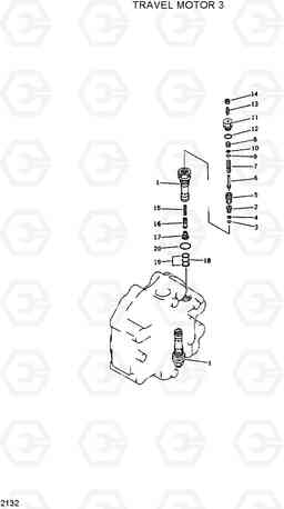 2132 TRAVEL MOTOR 3 R420/R450LC, Hyundai