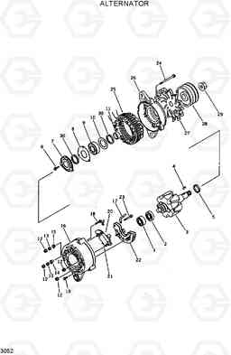 3052 ALTERNATOR R420/R450LC, Hyundai