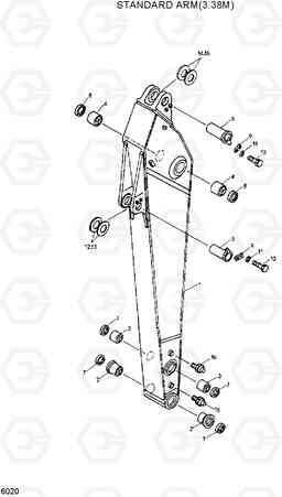 6020 STANDARD ARM(3.38M) R420/R450LC, Hyundai