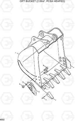 6032 OPT BUCKET(2.09㎥, PCSA HEAPED) R420/R450LC, Hyundai