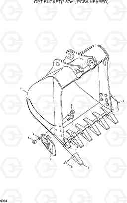 6034 OPT BUCKET(2.57㎥, PCSA HEAPED) R420/R450LC, Hyundai