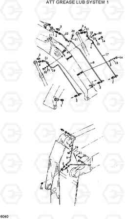 6040 ATT GREASE LUB SYSTEM 1 R420/R450LC, Hyundai