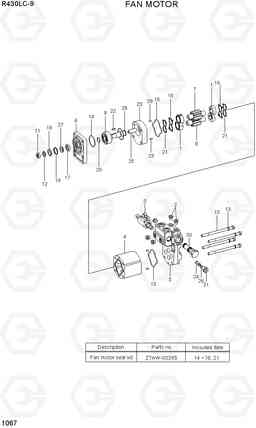 1067 FAN MOTOR R430LC-9, Hyundai