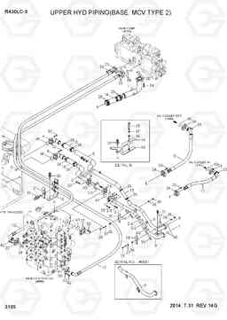 3105 UPPER HYD PIPING(BASE, MCV TYPE 2) R430LC-9, Hyundai