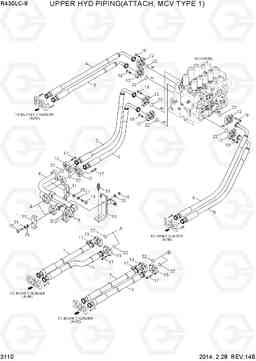 3110 UPPER HYD PIPING(ATTACH, MCV TYPE 1) R430LC-9, Hyundai