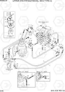 3125 UPPER HYD PIPING(TRAVEL, MCV TYPE 2) R430LC-9, Hyundai