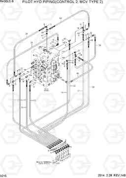 3215 PILOT HYD PIPING(CONTROL 2, MCV TYPE 2) R430LC-9, Hyundai