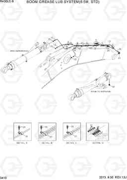 3410 BOOM GREASE LUB SYSTEM(6.5M, STD) R430LC-9, Hyundai