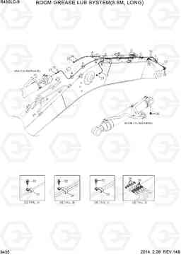 3435 BOOM GREASE LUB SYSTEM(8.6M, LONG) R430LC-9, Hyundai