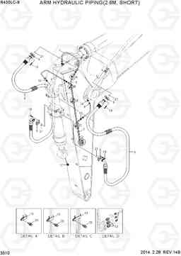 3510 ARM HYDRAULIC PIPING(2.6M, SHORT) R430LC-9, Hyundai