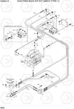 3630 D/ACTING MAIN PIP KIT 2(MCV TYPE 1) R430LC-9, Hyundai