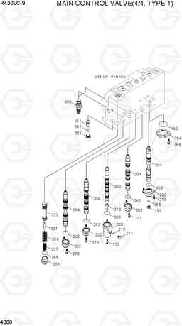 4080 MAIN CONTROL VALVE(4/4, TYPE 1) R430LC-9, Hyundai