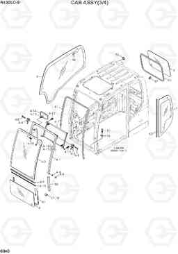 6040 CAB ASSY(3/4) R430LC-9, Hyundai