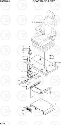 6140 SEAT BASE ASSY R430LC-9, Hyundai