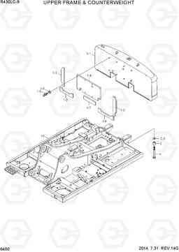 6400 UPPER FRAME & COUNTERWEIGHT R430LC-9, Hyundai