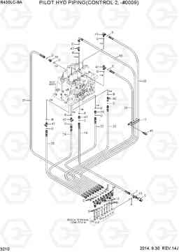 3210 PILOT HYD PIPING(CONTROL 2, -#0009) R430LC-9A, Hyundai