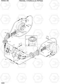 3300 TRAVEL HYD PIPING R430LC-9A, Hyundai