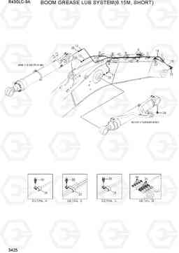 3425 BOOM GREASE LUB SYSTEM(6.15M, SHORT) R430LC-9A, Hyundai