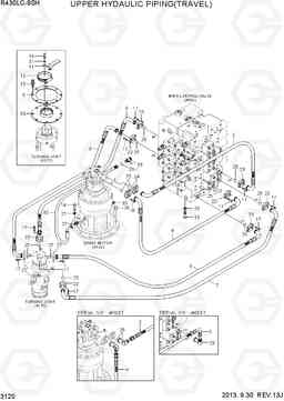 3120 UPPER HYDRAULIC PIPING(TRAVEL) R430LC-9SH, Hyundai